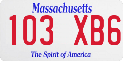 MA license plate 103XB6