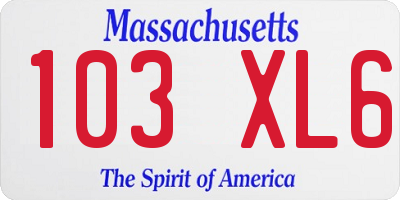 MA license plate 103XL6