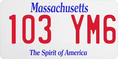 MA license plate 103YM6