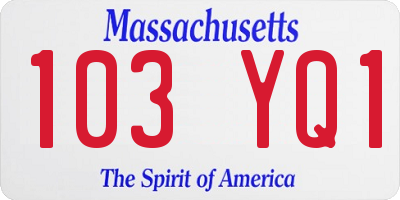 MA license plate 103YQ1