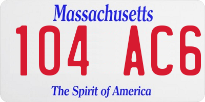 MA license plate 104AC6