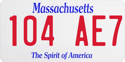 MA license plate 104AE7