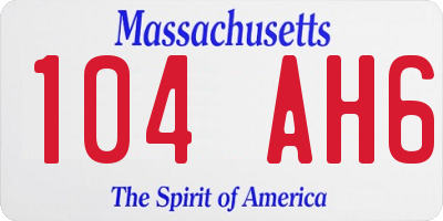 MA license plate 104AH6