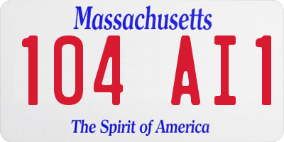 MA license plate 104AI1