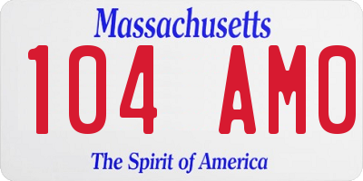 MA license plate 104AM0