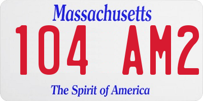 MA license plate 104AM2
