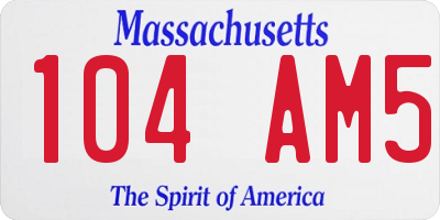 MA license plate 104AM5