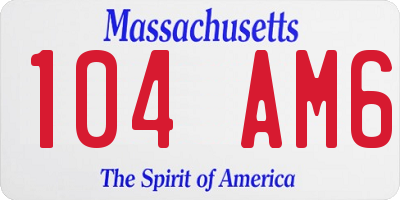 MA license plate 104AM6