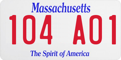 MA license plate 104AO1