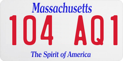 MA license plate 104AQ1