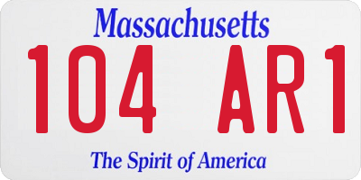 MA license plate 104AR1