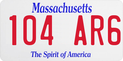 MA license plate 104AR6