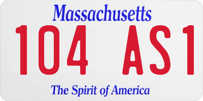 MA license plate 104AS1