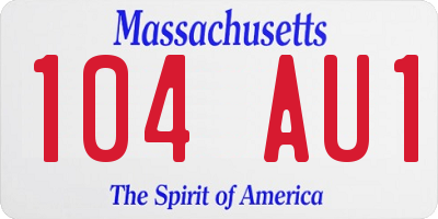 MA license plate 104AU1