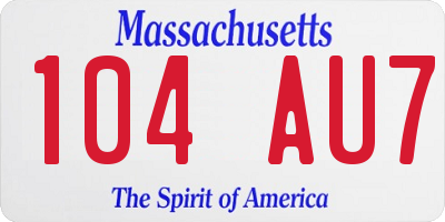MA license plate 104AU7