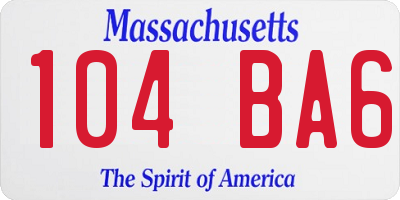 MA license plate 104BA6