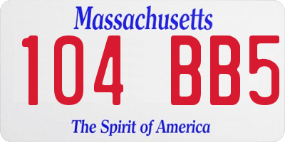MA license plate 104BB5