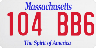 MA license plate 104BB6