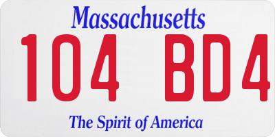 MA license plate 104BD4
