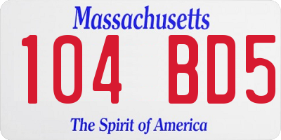 MA license plate 104BD5