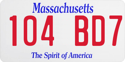 MA license plate 104BD7