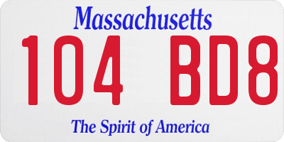 MA license plate 104BD8