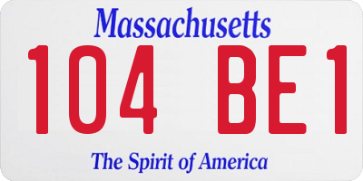 MA license plate 104BE1
