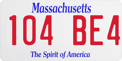 MA license plate 104BE4