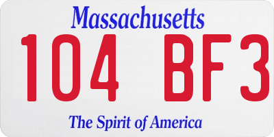 MA license plate 104BF3