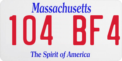 MA license plate 104BF4