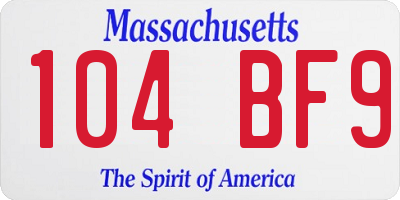 MA license plate 104BF9
