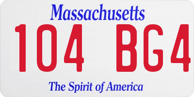 MA license plate 104BG4