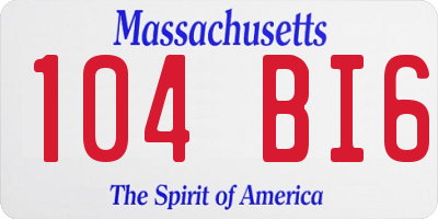 MA license plate 104BI6