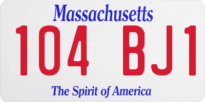 MA license plate 104BJ1