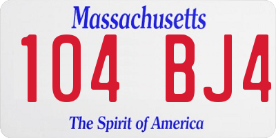 MA license plate 104BJ4