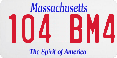 MA license plate 104BM4