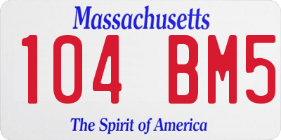 MA license plate 104BM5