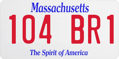 MA license plate 104BR1