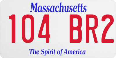 MA license plate 104BR2