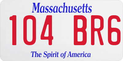 MA license plate 104BR6