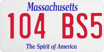 MA license plate 104BS5