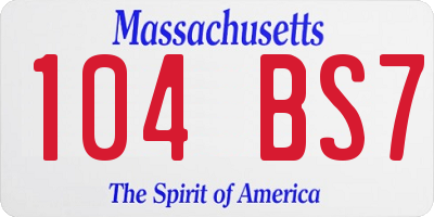 MA license plate 104BS7