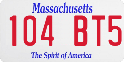 MA license plate 104BT5