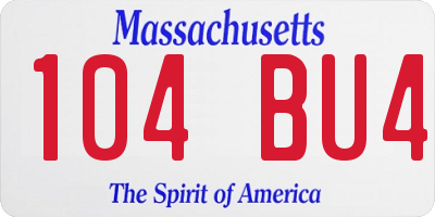 MA license plate 104BU4