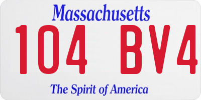 MA license plate 104BV4