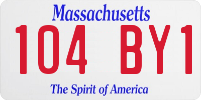 MA license plate 104BY1