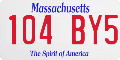 MA license plate 104BY5