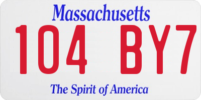 MA license plate 104BY7