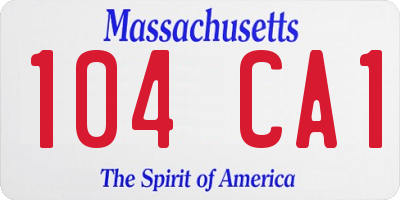 MA license plate 104CA1
