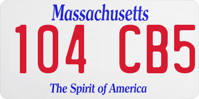 MA license plate 104CB5